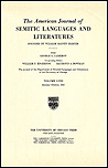 The American Journal of Semitic Languages and Literatures Cover Image